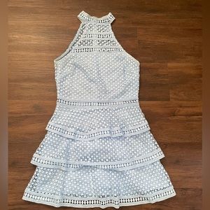 Light blue lace mini dress